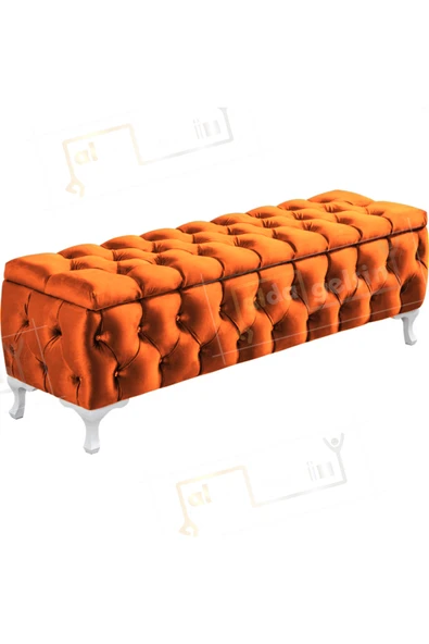 aldagelsin Lüks Sandıklı Chester Puf Bench Ayakucu Koltuk 120 Cm Turuncu 120 x 45 ürün görseli 1