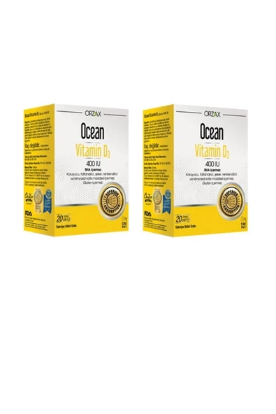 ORZAX Ocean Vitamin D3 400 Iu Sprey 20ml X2 Adet ürün görseli 1