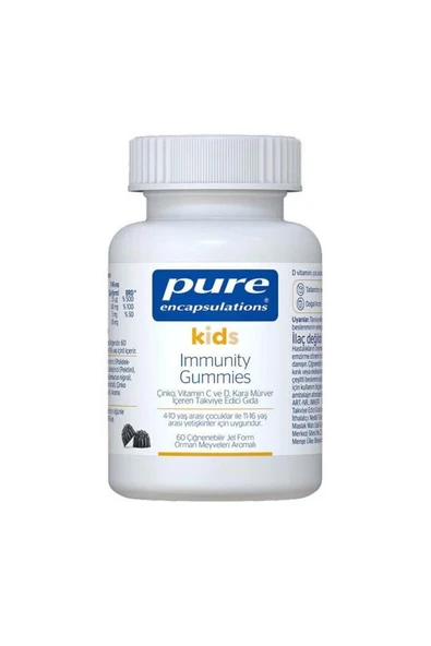 LİFESVİTAL Pure Encapsulations Kids İmmunity 60 Gummies ürün görseli 1