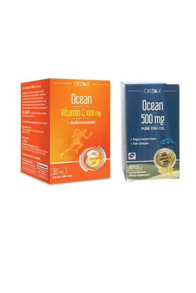 ORZAX 1000 mg C Vitamini 30 Tablet Saf Balık Yağı 500 mg 60 Kapsül ürün görseli 1