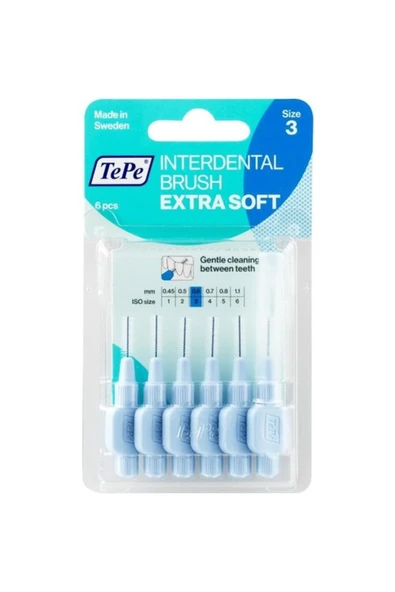 TEPE Blister Extra Soft Arayüz Fırçası Mavi 0.6Mm 6'Lı T188 ürün görseli 1