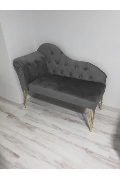 aldagelsin Metalda Josefin Bench Koltuk Berjer Gold Seri 130 Cm Gri ürün görseli 1