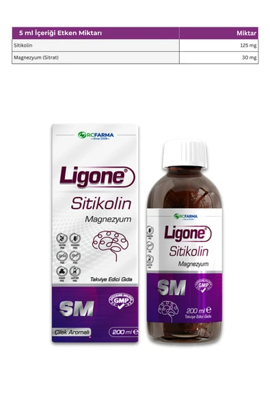 LİGONE Sitikolin Şurup 200 ml Aromasız - Resim 5