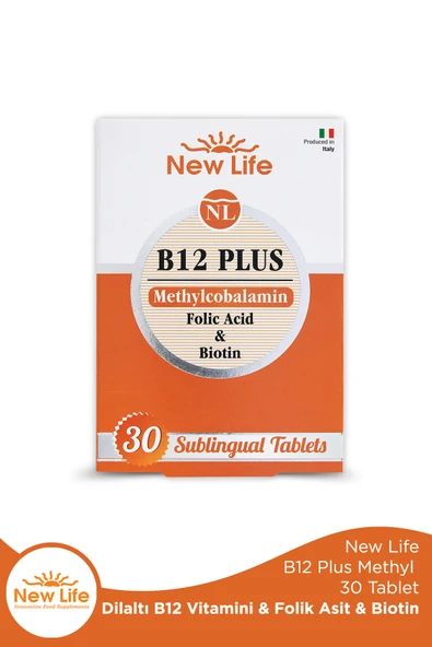 NEW LİFE B12 Plus Dilaltı 30 Tablet Metillkobalamin - Folik Asit - Biotin ürün görseli 1