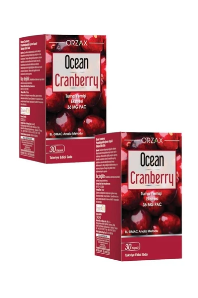 ORZAX Ocean Cranberry Turna Yemişi Ekstresi 36 Mg Pac 30 Kapsül 2 Adet ürün görseli 1