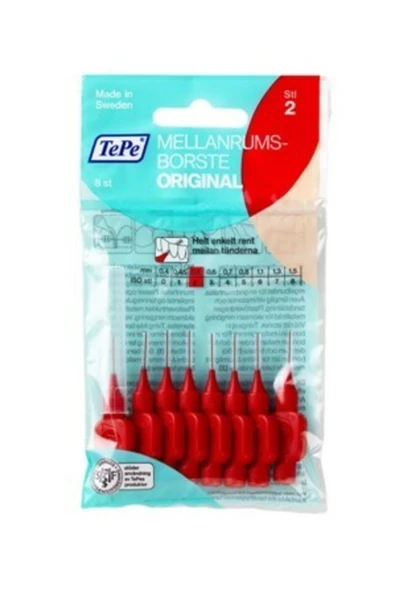 TEPE Arayüz Fırçası Kırmızı 0,5mm 8'li ürün görseli 1