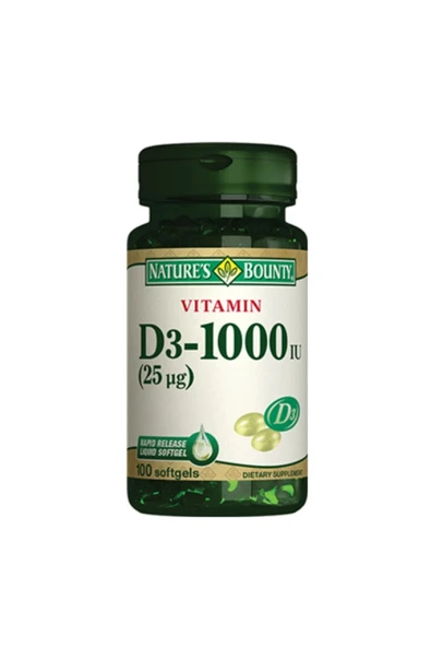 NATURE'S BOUNTY Natures Bounty Vitamin D3-1000 IU 100 Yumuşak Jelatin Kapsül-MFREYON00869 ürün görseli 1