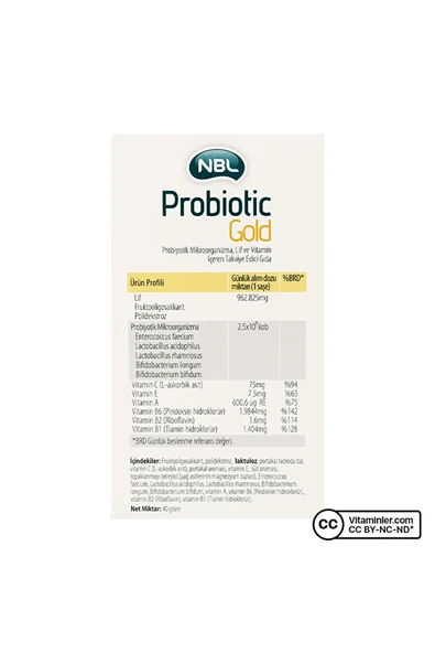 NOBEL NBL Probiotic GOLD 20 Saşe - Resim 3