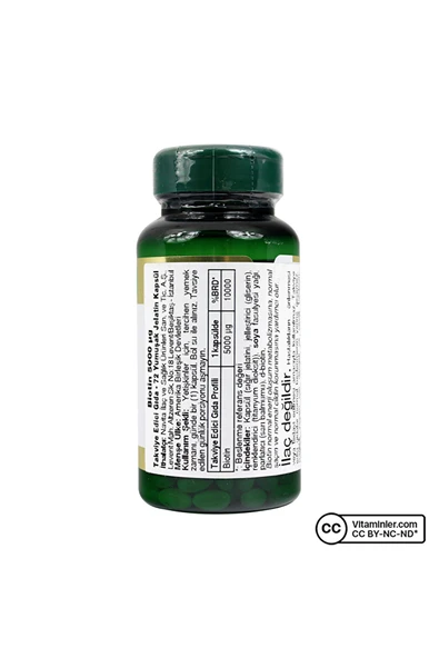 NATURE'S BOUNTY Biotin 5000 Mcg 72 Kapsül - Resim 2