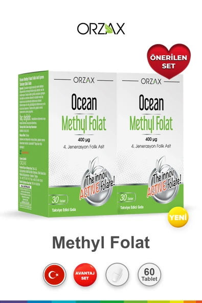 ORZAX Ocean Methyl Folat 30 Tablet (2 adet) ürün görseli 1