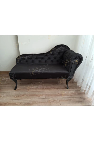 aldagelsin Ters Kol Dekoratif Bihter Koltuk Josefin Puf 120 cm Siyah Ayak Siyah 120 x 50 ürün görseli 1