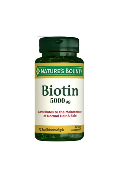 NATURE'S BOUNTY Biotin 5000 mcg 72 Kapsül ürün görseli 1
