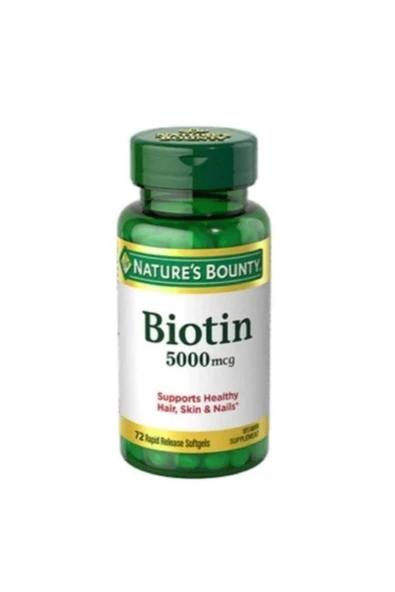 NATURE'S BOUNTY Biotin 5000 Mcg 72 Softgels ürün görseli 1