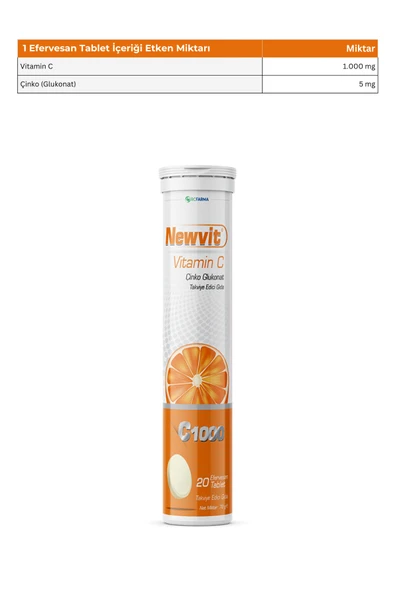 RCFARMA Newvit Vitamin C Efervesan 20 Tablet - Resim 5