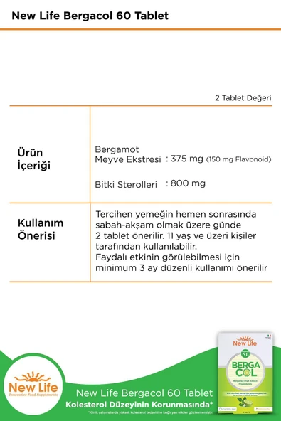 NEW LİFE Seddar Collection Bergacol 60 Tablet 2 Adet - Resim 2