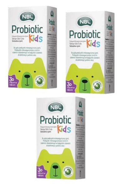 NBL Probiotic Kids 30 Çiğneme Tableti 3'lü ürün görseli 1