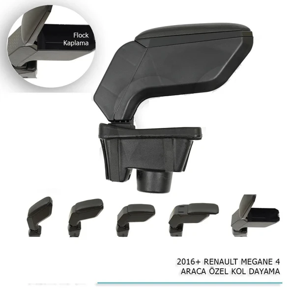 Renault Megane Uyumlu 4 Araca Özel Kol Dayama Siyah 2016+ Parça ürün görseli 1