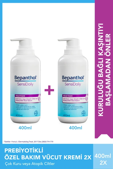 BEPANTHOL Sensidaily Günlük Yoğun Nemlendirici Vücut Bakım Kremi 400 ml 2'li Avantajlı Paket ürün görseli 1