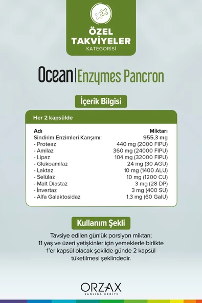 Ocean Enzymes Pancron 60 Kapsül 2 Adet - Resim 2
