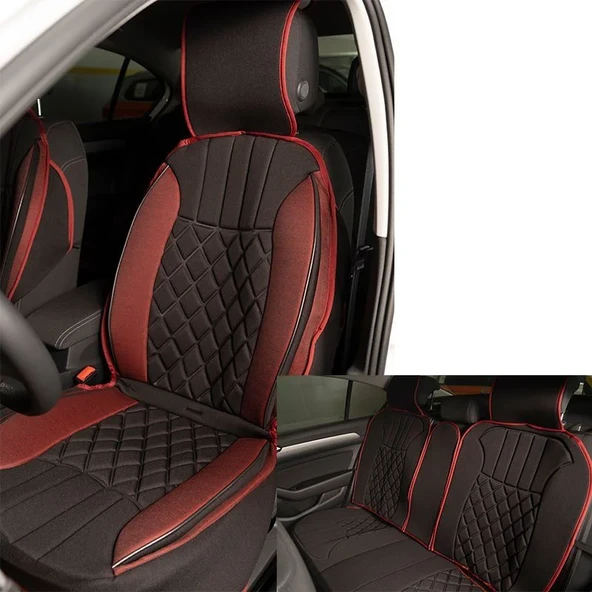 Elegance 5'Li Set Minder Siyah-Kırmızı / Klmny547 ürün görseli 1