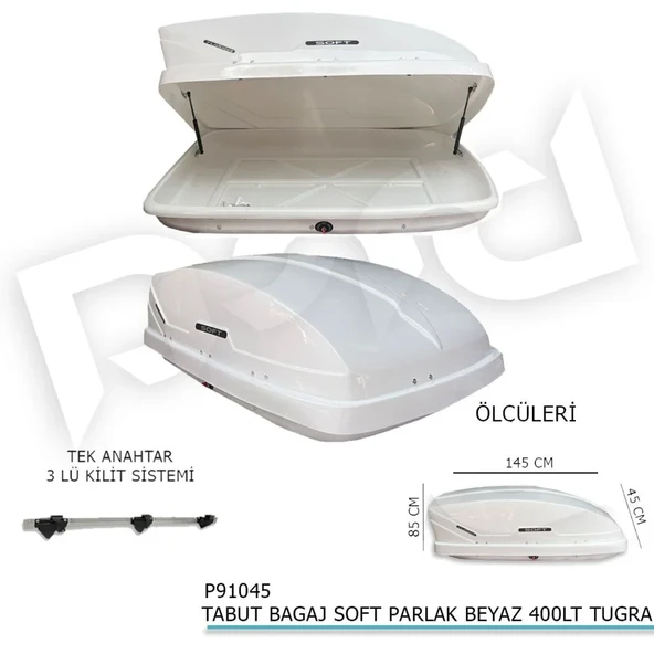 Tabut Port Bagaj Soft Beyaz 400LT Tuğra ürün görseli 1