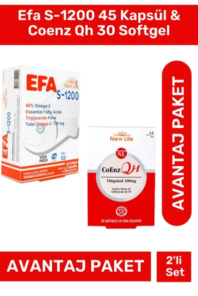 NEW LİFE Efa S-1200 45 Kapsül & Coenz Qh 30 Softgel ürün görseli 1