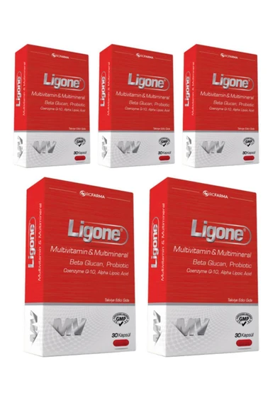 LİGONE Multivitamin 30 Kapsül 5 Adet ürün görseli 1