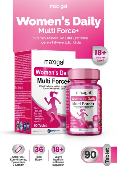 Women’s Daily Multi Force + Vitamin, Mineral ve Bitki Ekstreleri İçeren Takviye Edici Gıda ürün görseli 1