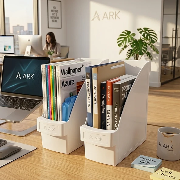 Ark Masaüstü Evrak Rafı 2 Adet Beyaz - Resim 2