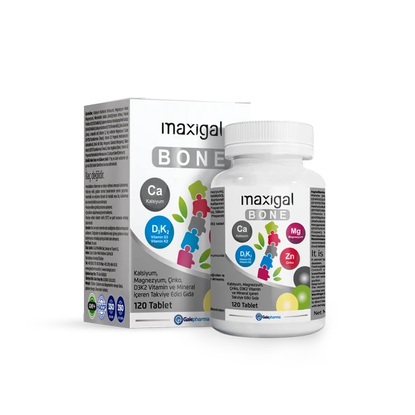 Bone Kalsiyum Magnezyum Çinko D3K2 Vitamin ve Mineral İçeren 120 Tablet ürün görseli 1