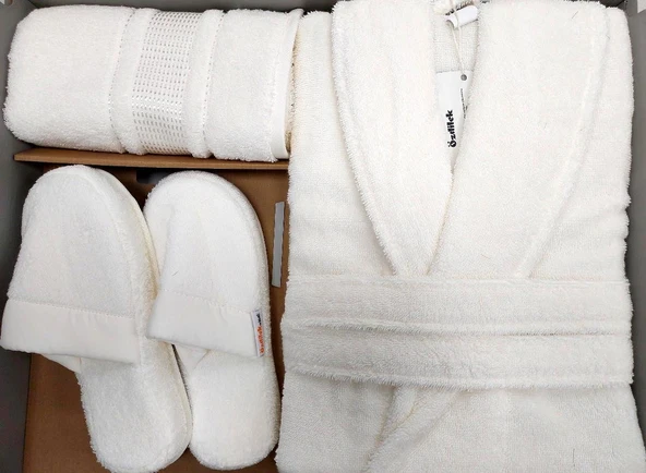 Özdilek Colourist Krem Kişisel Banyo Bornoz Seti (S-M Beden) ürün görseli 1