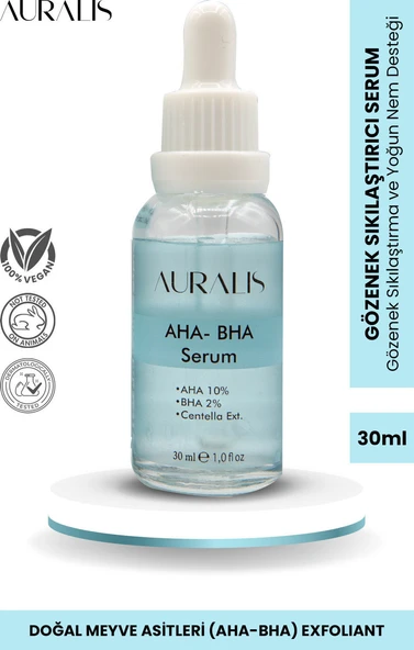Auralis Aha & Bha Canlandırıcı, Nemlendirici ve Gözenek Sıkılaştırıcı Cilt Bakım Serumu 30 ml ürün görseli 1