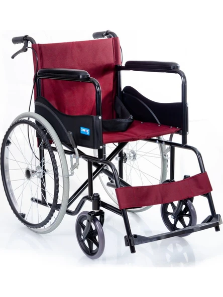Comfort Plus KY809 Bordo Kumaş Standart Tekerlekli Sandalye ürün görseli 1