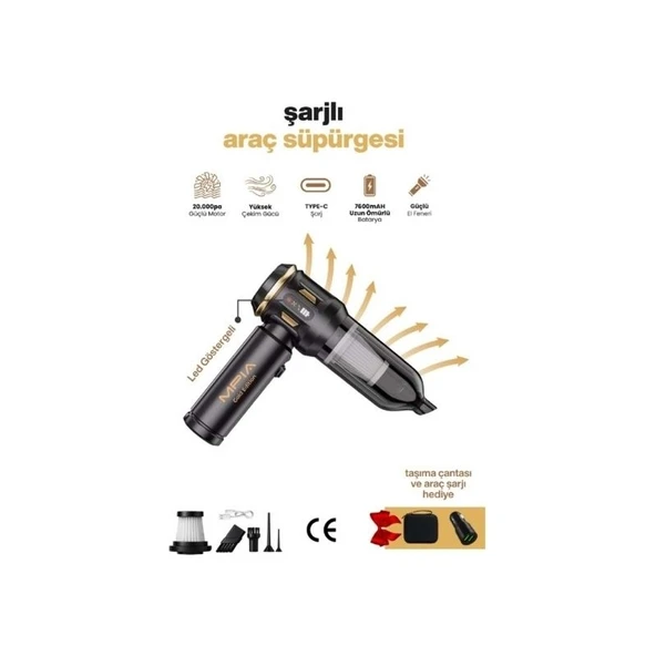 Mpia Mcv-05 Gold Edition 10 In 1 Şarjlı Taşınabilir Araç ve El Süpürgesi ürün görseli 1