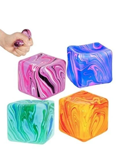 NeeDoh Nice Cube Dev Boy Duyusal Stres Küpü - Rengarenk Schylling Sıkıştırma Oyuncağı ürün görseli 1