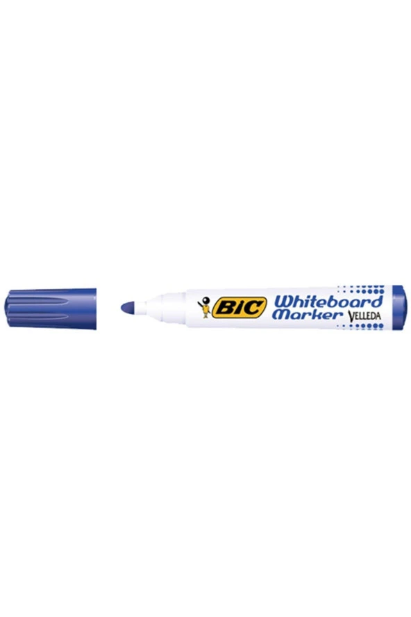 Bic Velleda Eco Yuvarlak Uçlu Beyaz Tahta Kalemi Mavi (12 Li Kutu) ürün görseli 1