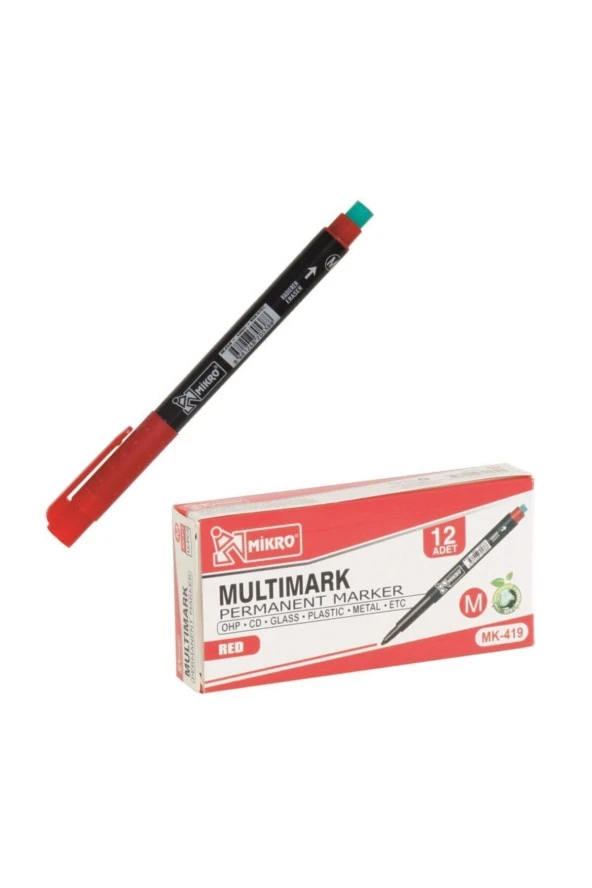 Mikro CD Kalemi Permanent M Seri Kırmızı (12 Li Paket) ürün görseli 1