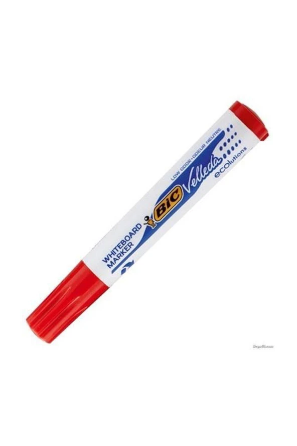 Bic Velleda Eco Yuvarlak Uçlu Beyaz Tahta Kalemi Kırmızı (12'li Kutu) ürün görseli 1