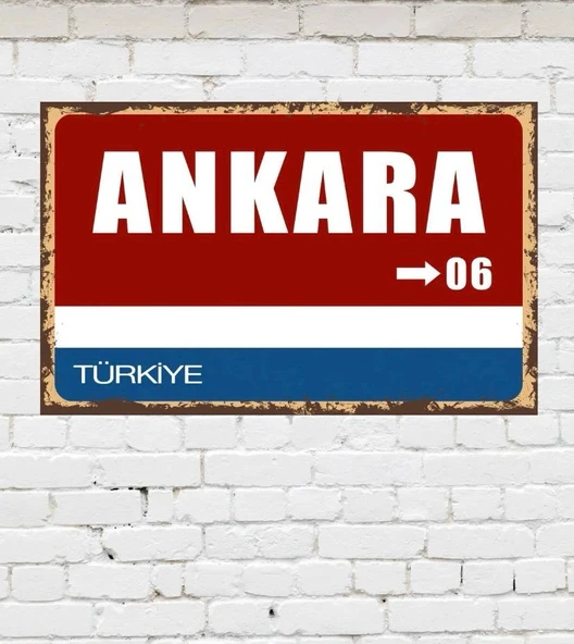 Dekoratif Şehir Plaka Retro Tablo MDF Ahşap Tablo - 06 ürün görseli 1