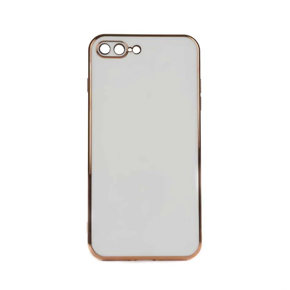 iPhone 8 Plus Kılıf Kamera Korumalı Altın Kenar Tasarım Silikon ürün görseli 1