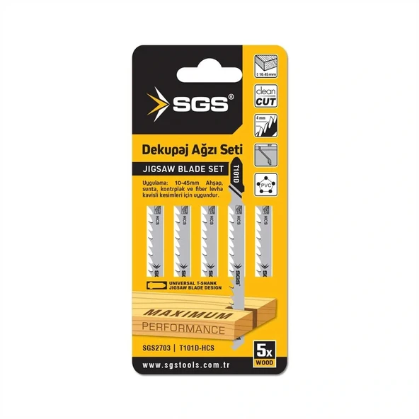 SGS DEKUPAJ AĞZI AHŞAP T101D 5 Lİ SET ürün görseli 1