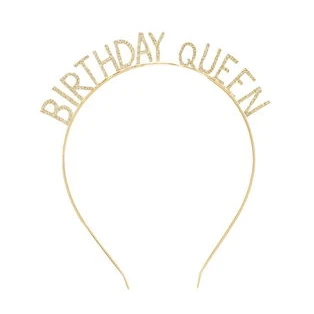Taşlı Taç Birthday Queen - Altın ürün görseli 1
