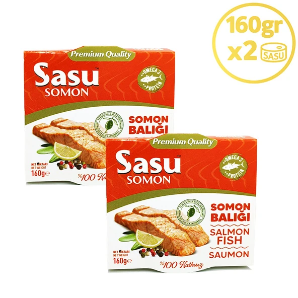 Sasu Zeytinyağlı Somon Balığı 2x160 gr Bütün Dilim ürün görseli 1