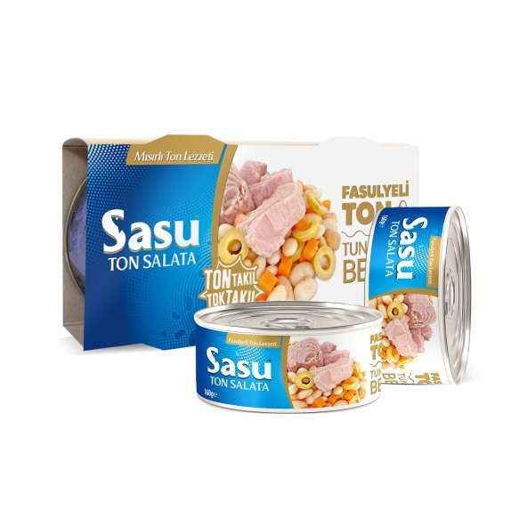 Sasu Fasulyeli Ton Salata 2x160G İri Parça ürün görseli 1