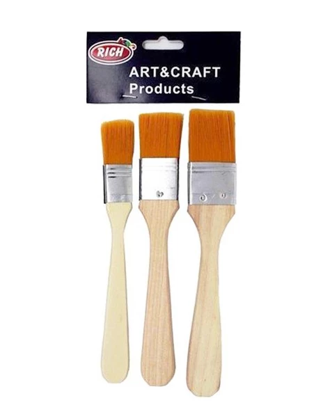 Ekonomik Sarı Kıl Fırça Seti 3lü ürün görseli 1