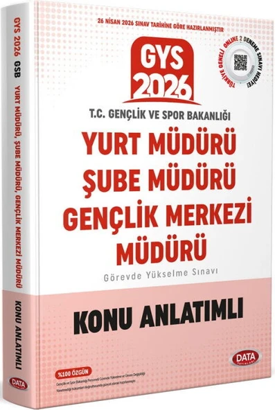 Data Yayınları 2026 GYS Gençlik Ve Spor Bakanlığı Yurt Müdürü Şube Müdürü Gençlik Merkezi Müdürü Konu Anlatımlı ürün görseli 1