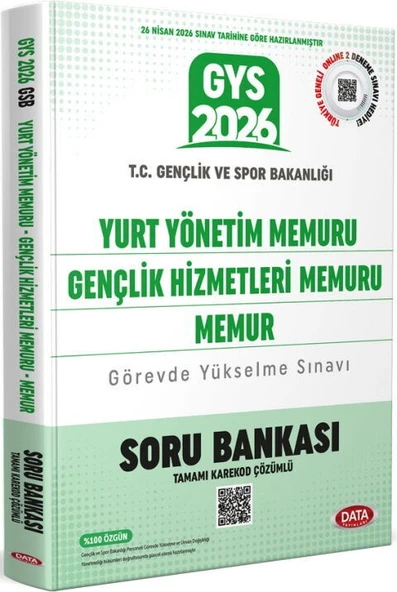 Data Yayınları 2026 GYS Gençlik Ve Spor Bakanlığı Yurt Yönetim Memuru Gençlik Hizmetleri Memuru Memur Soru Bankası ürün görseli 1