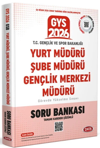 Data Yayınları 2026 T.C. Gençlik ve Spor Bakanlığı Yurt ve Şube Müdürü Gençlik Merkezi Müdürü GYS Soru Bankası ürün görseli 1