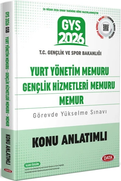 Data Yayınları 2026 GYS Gençlik Ve Spor Bakanlığı Yurt Yönetim Memuru Gençlik Hizmetleri Memuru Memur Konu Anlatımlı ürün görseli 1