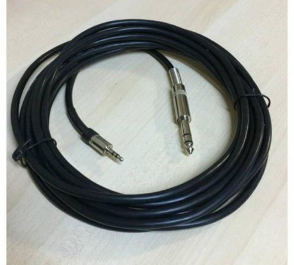 ANFİ SES KABLOSU 6.3MM TO 3.5MM STEREO KABLO 5mt ürün görseli 1